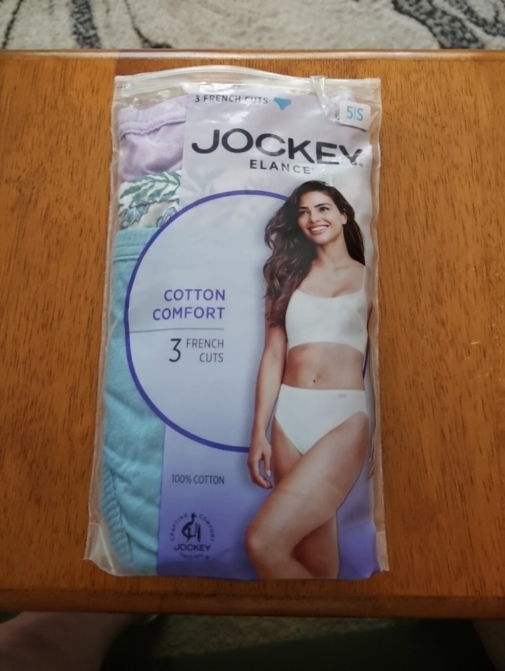 Jockey Elance Women's Cotton French Cut Briefs - Light Blue & Lavender Size 5/sm
